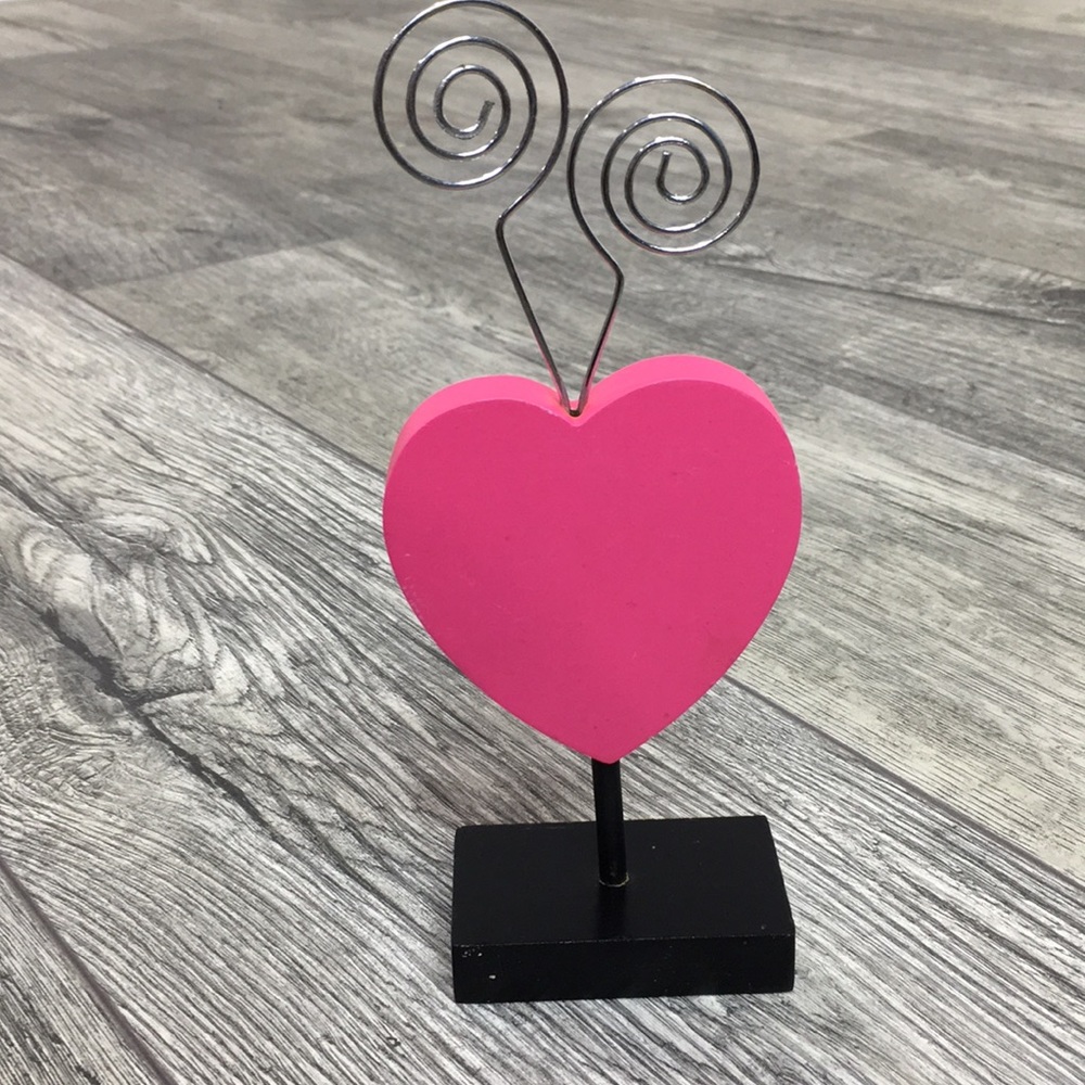 Lot of 4 Heart Photo holders w/Pink/Zebra hearts - Picture 3 of 12